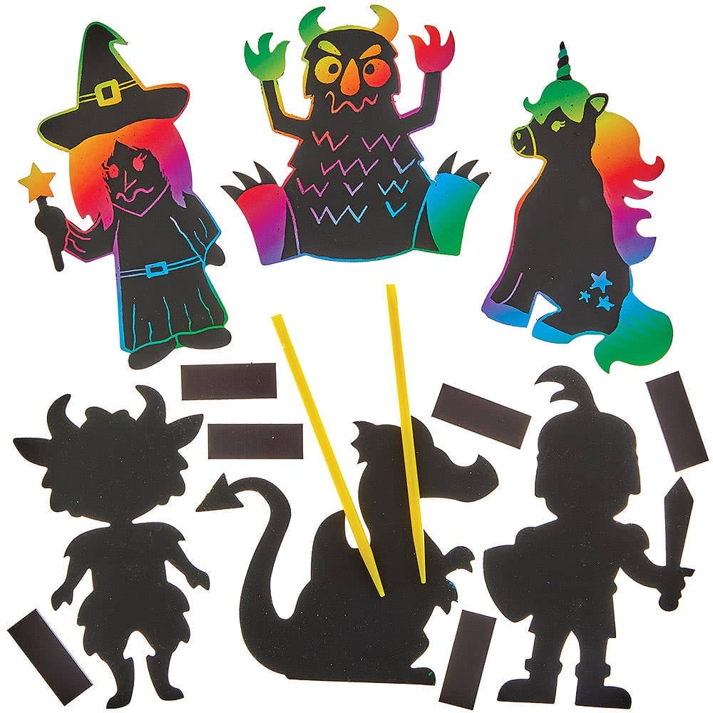 Book Day Scratch Art Magnets (Pack of 12), Book Day Decorations