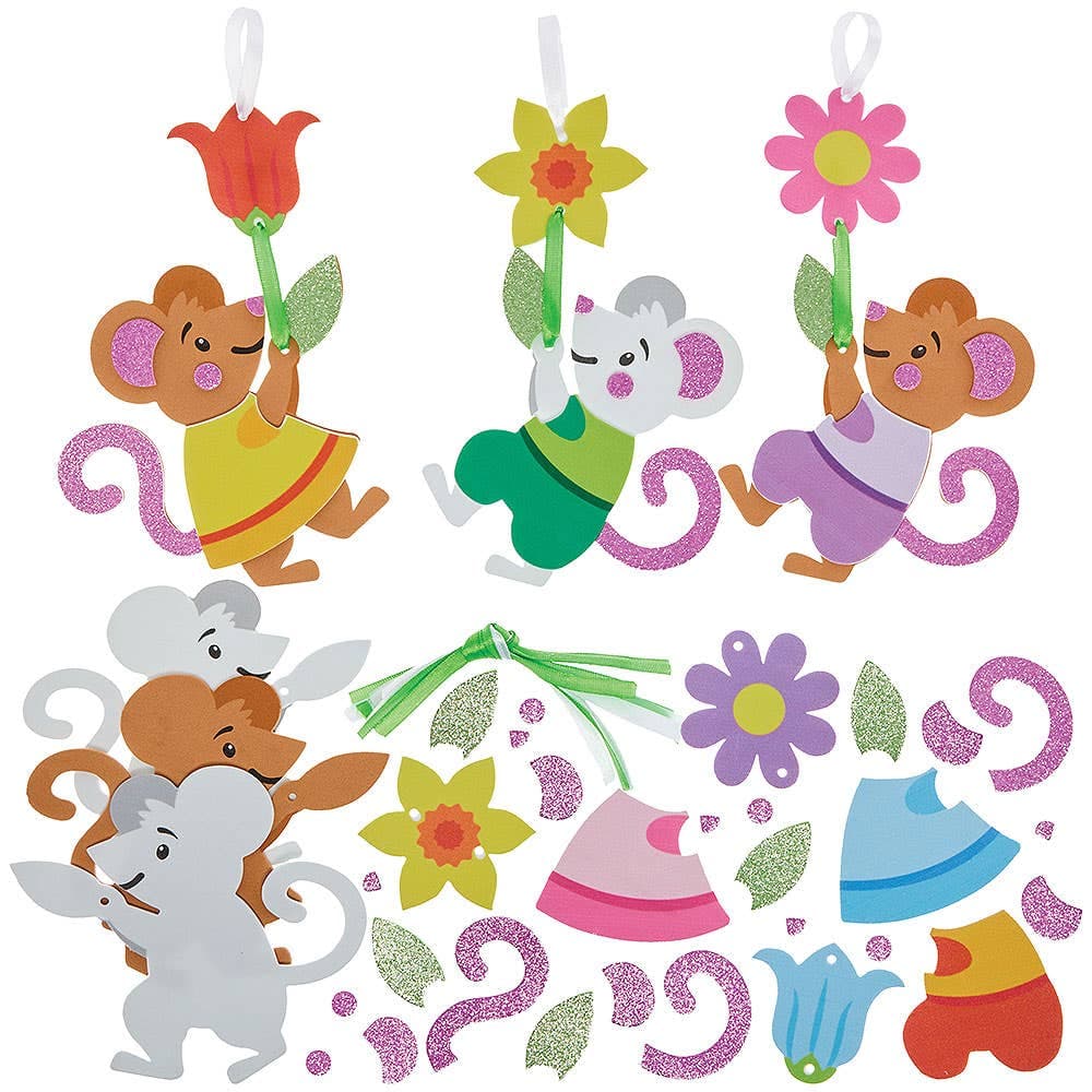 Springtime Mice Mix & Match Decoration Kits (Pack of 6)