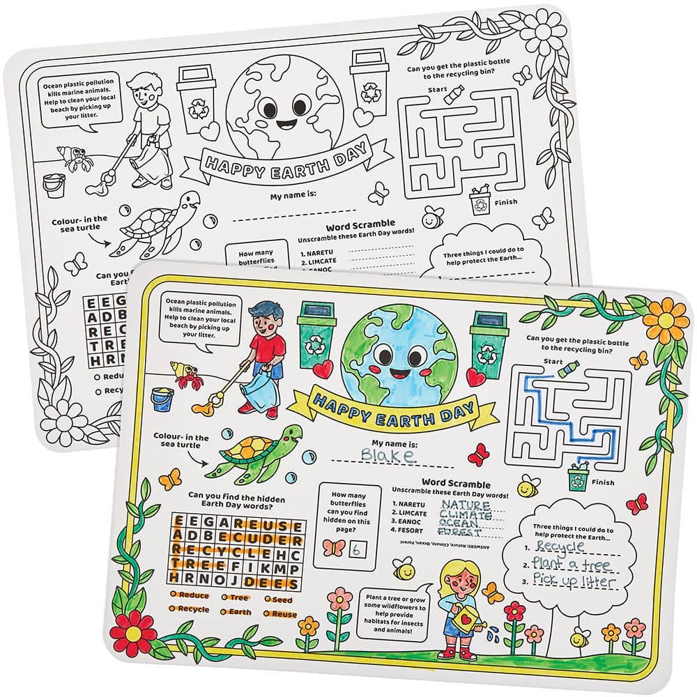 Earth Day Colour-in Activity Sheets (Pack of 6)
