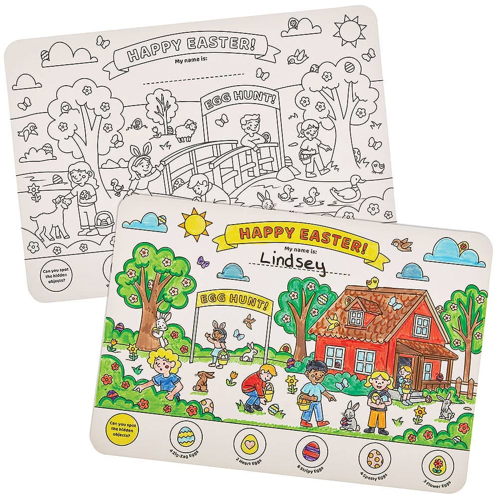 Easter Egg Hunt Colour-in Placemats (Pack of 8)