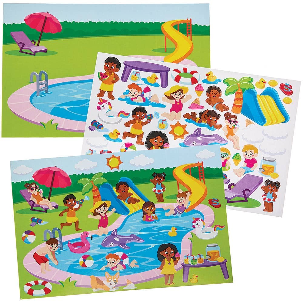 Pool Party Sticker Scenes (Pack of 4)