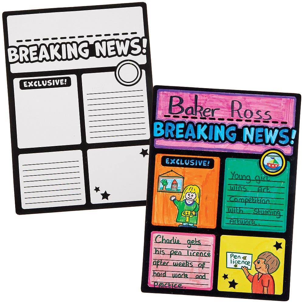 Write Your Own Fuzzy Art Newspaper Articles (Pack of 6)