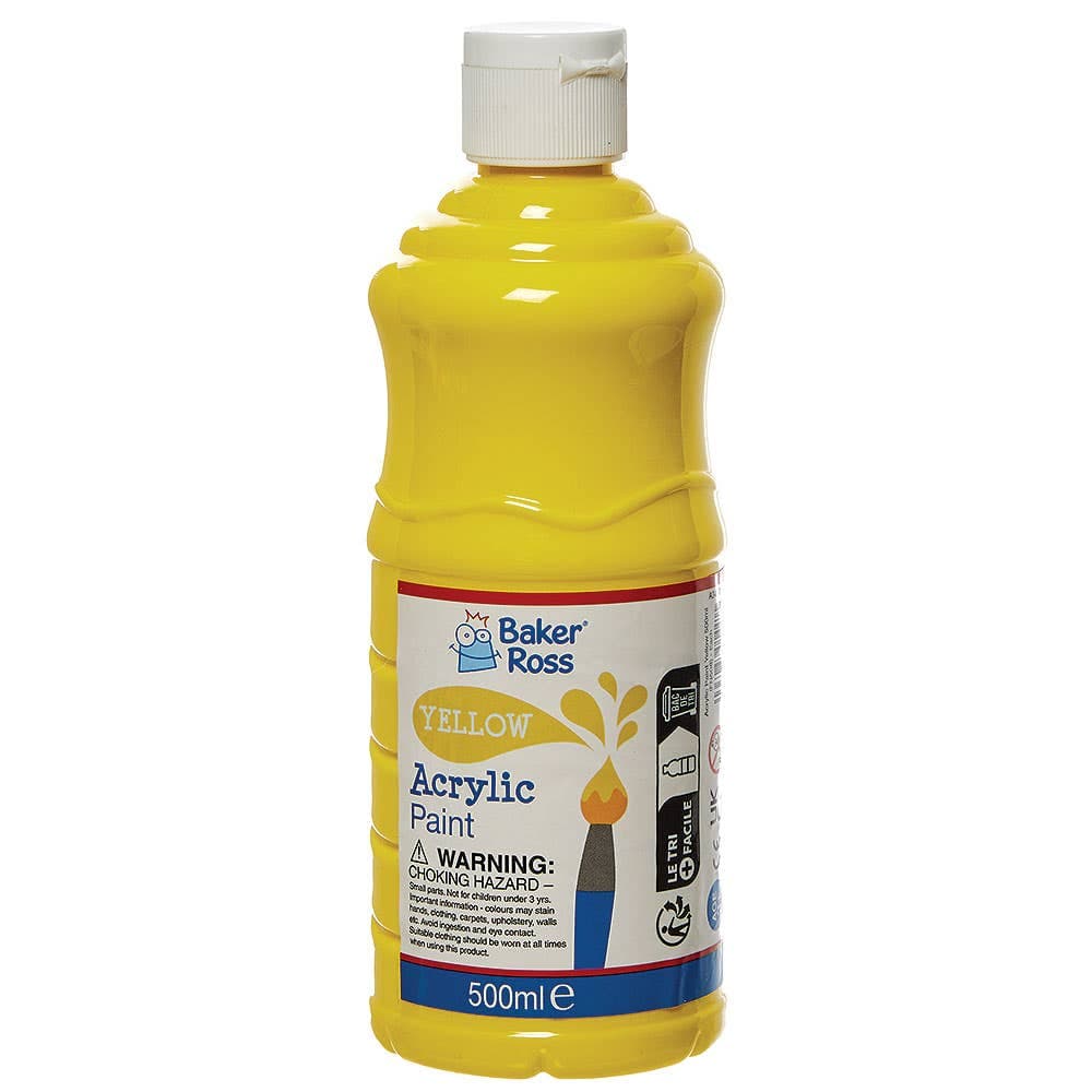 Yellow Acrylic Paint 500ml (Each) Yellow