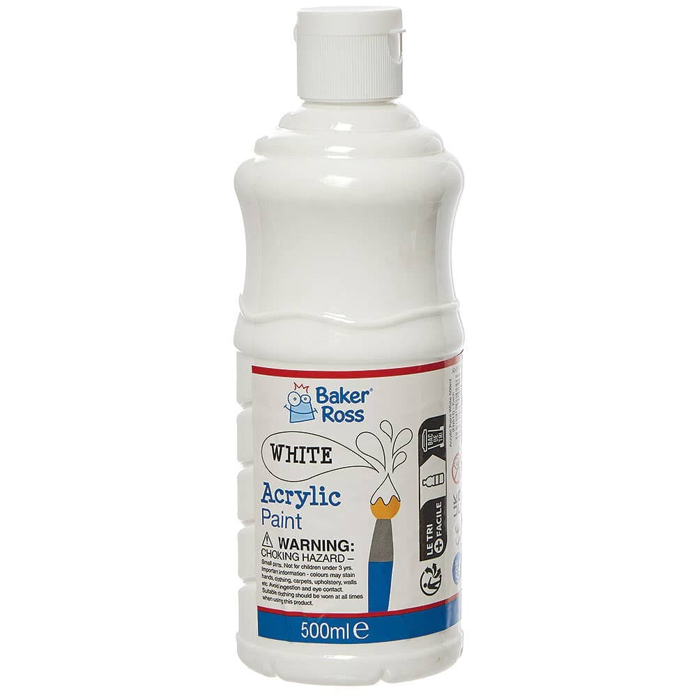 White Acrylic Paint 500ml (Each) White