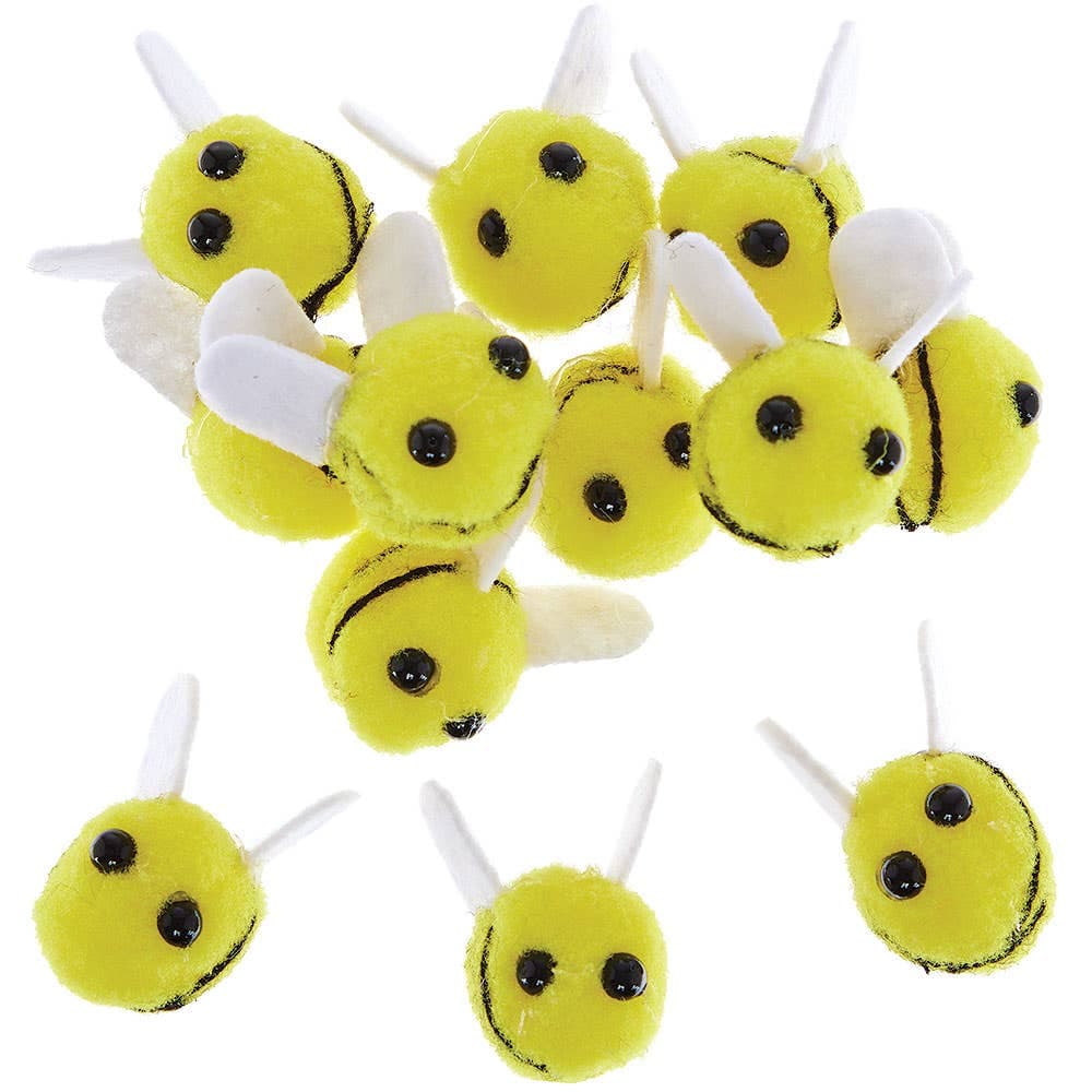 Mini Fluffy Craft Bees (Pack of 12)