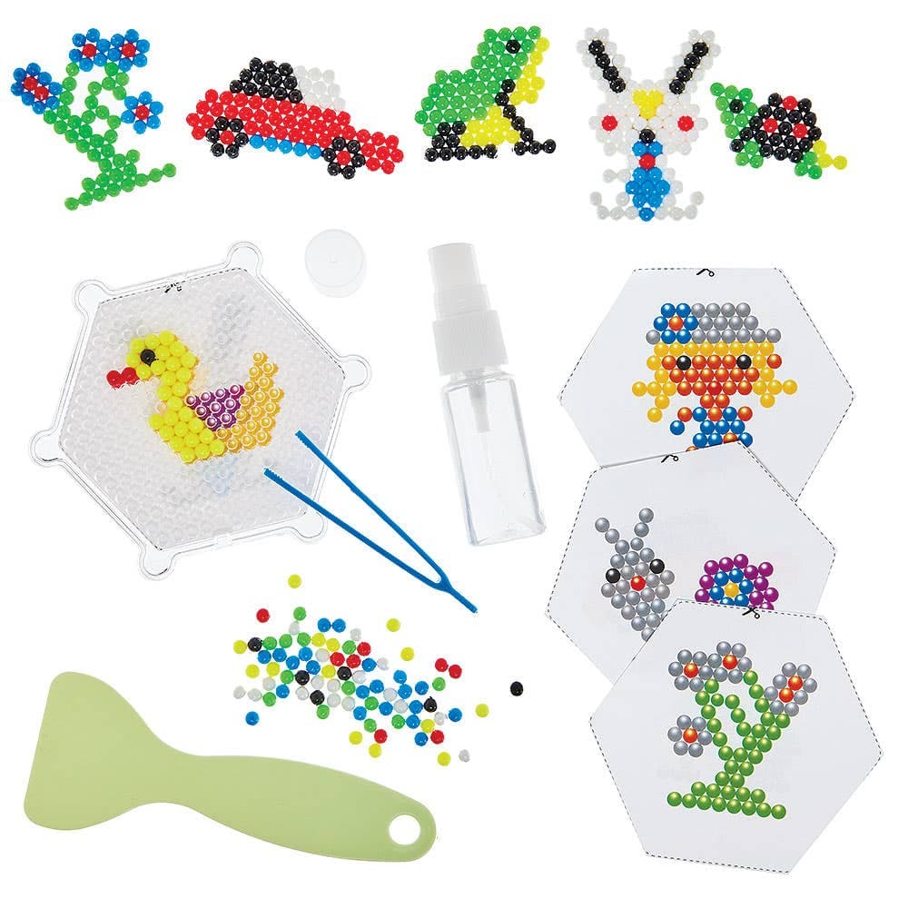 Water Fuse Beads Value Pack (Each) 6 assorted bead colours - White, Blue, Green, Yellow, Black & Red