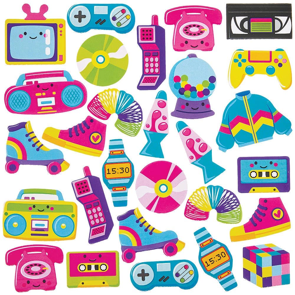 Retro Foam Stickers (Pack of 120)