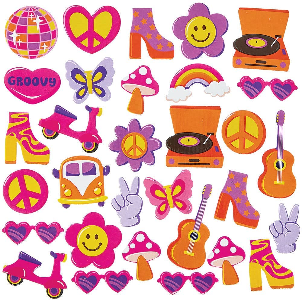 Groovy Foam Stickers (Pack of 120)