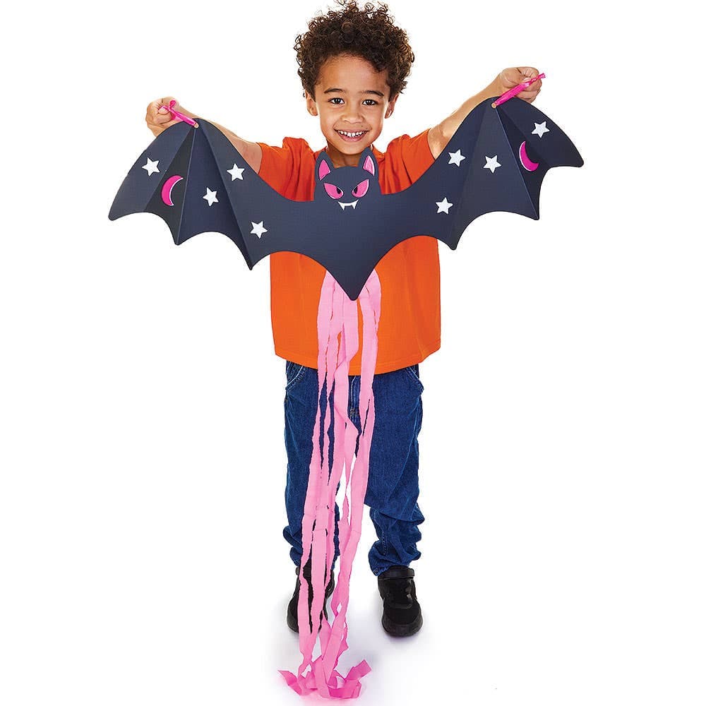 Giant Bat Streamer Hanging Decoration Kits (Pack of 4) 5 assorted streamer colours - Black, Purple, Orange, Green & Pink