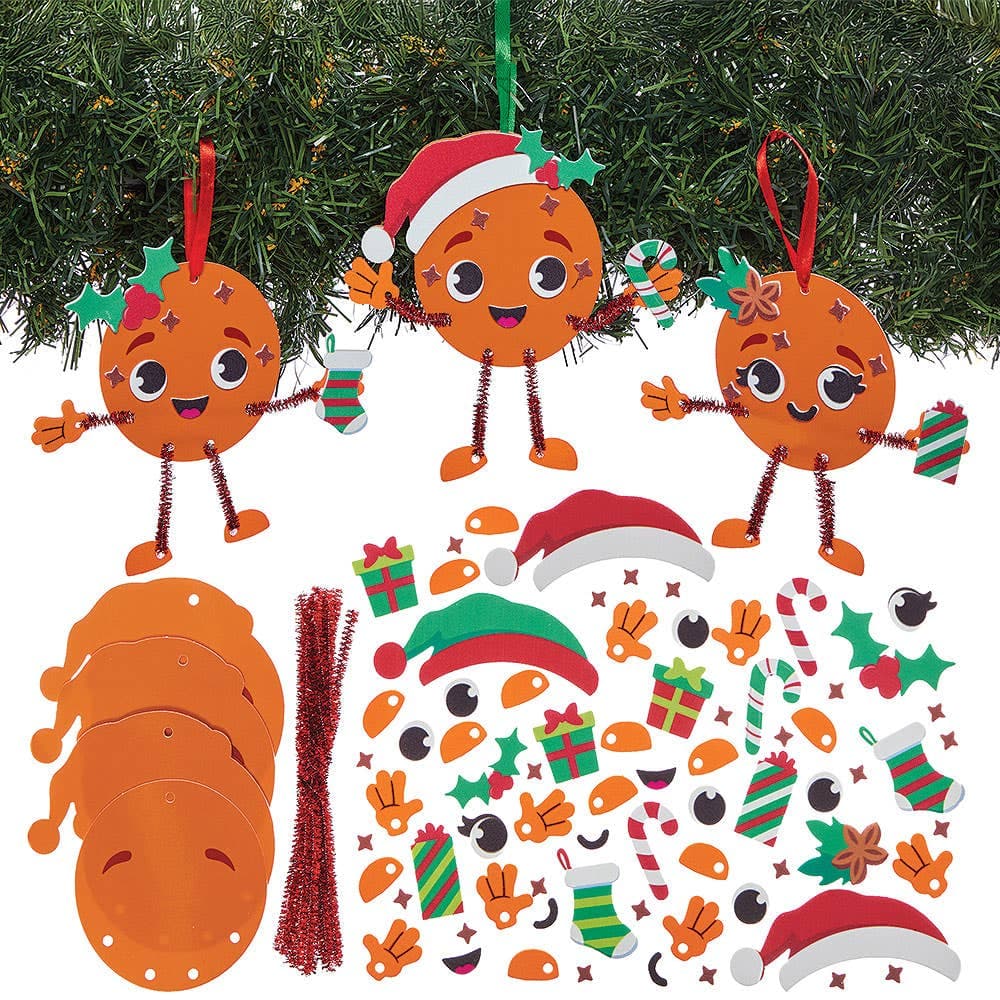 Christmas Orange Mix & Match Decoration Kits (Pack of 8)