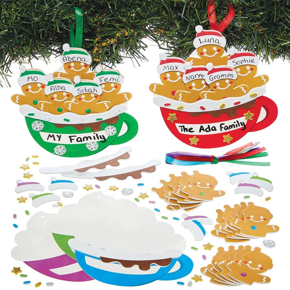 Personalised Gingerbread Hot Chocolate Decoration Kits (Pack of 5)