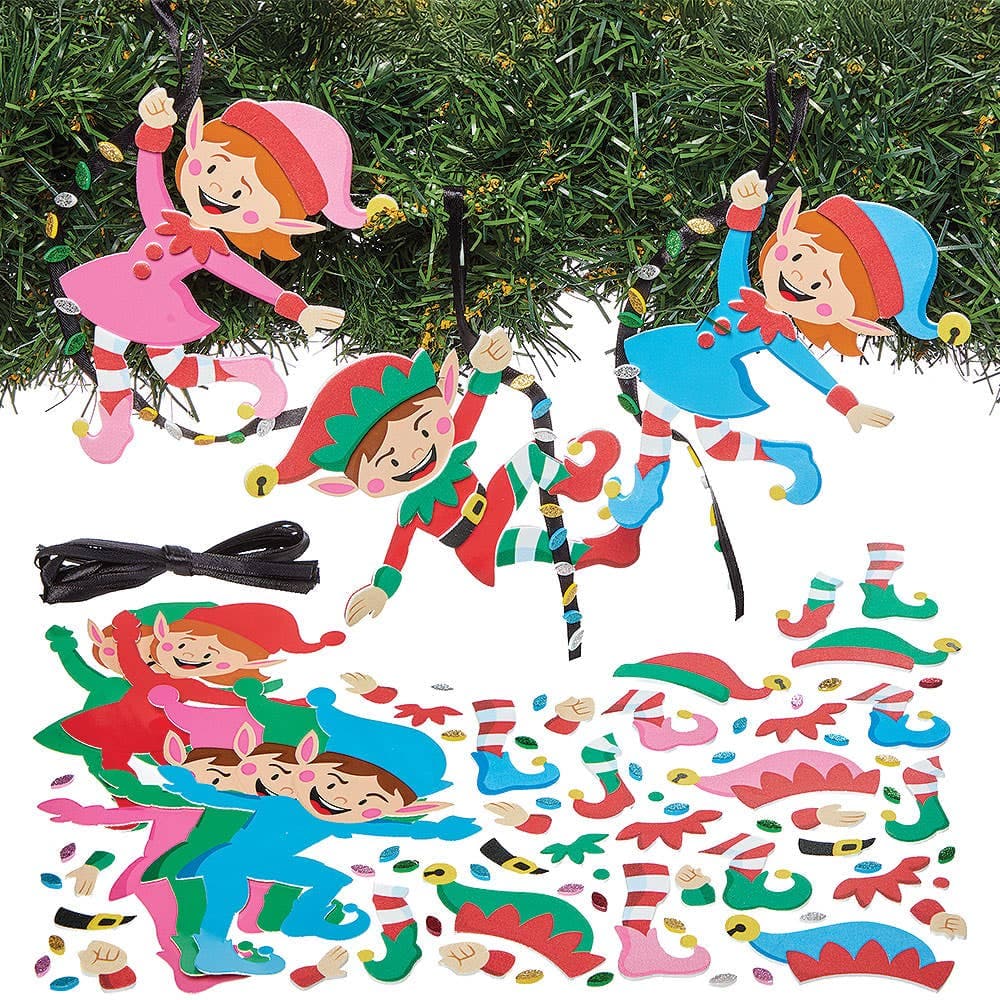 Mischievous Christmas Elf Mix & Match Decoration Kits (Pack of 8)