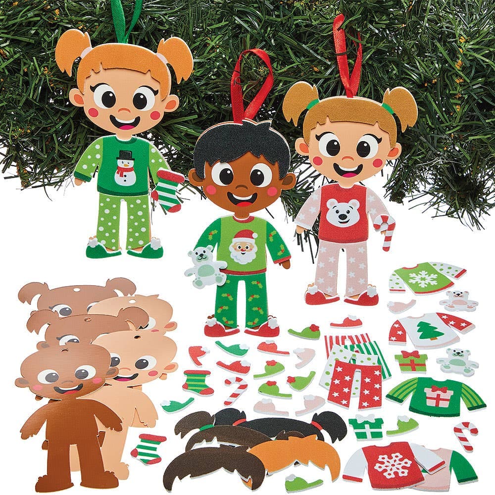 Christmas Pyjamas Mix & Match Decoration Kits (Pack of 8)