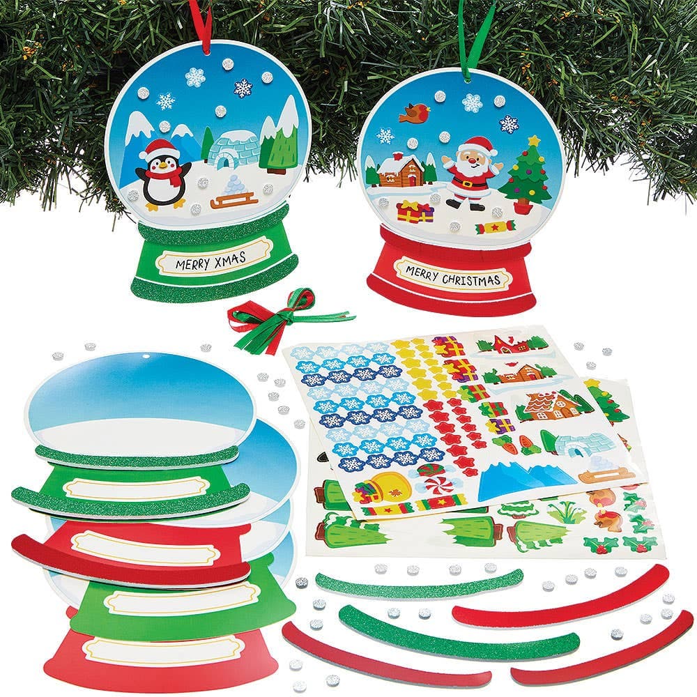 Personalised Snow Globe Christmas Decoration Kits (Pack of 6)