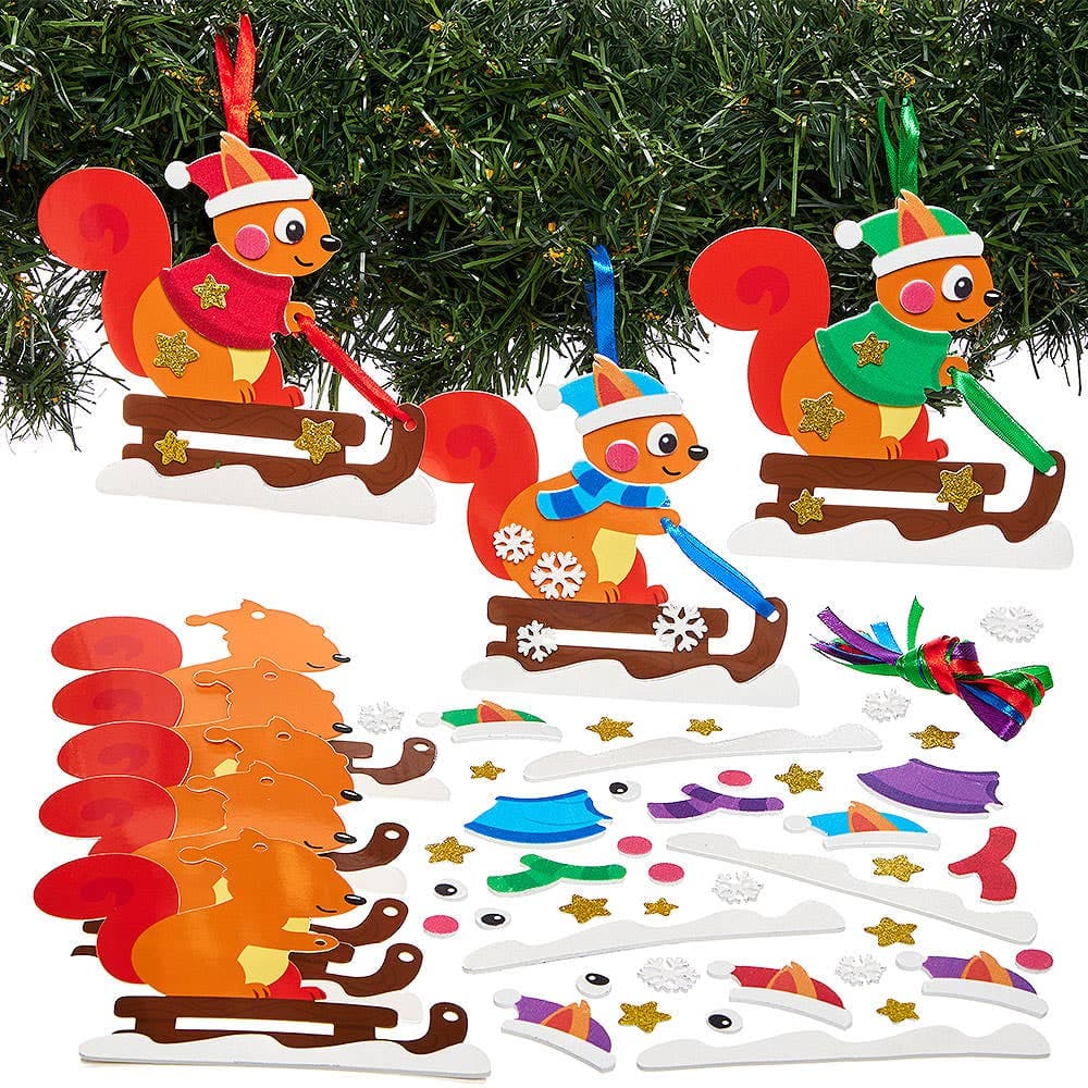 Christmas Squirrel Mix & Match Decoration Kits (Pack of 8)