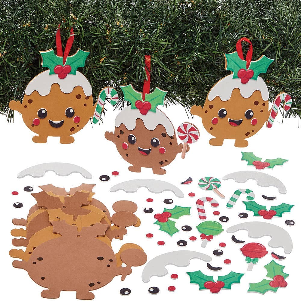Christmas Pudding Mix & Match Decoration Kits (Pack of 8)