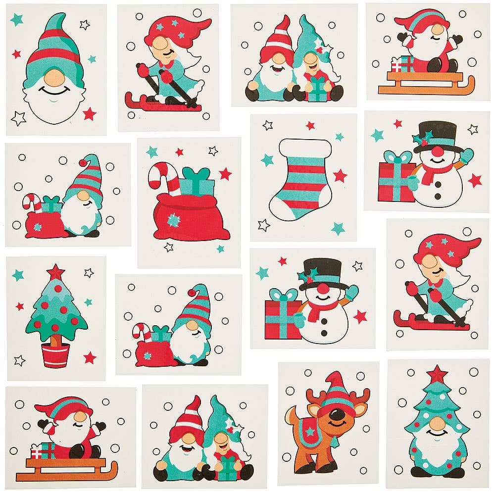 Christmas Gonk Pals Temporary Tattoos For Kids (Pack of 48)