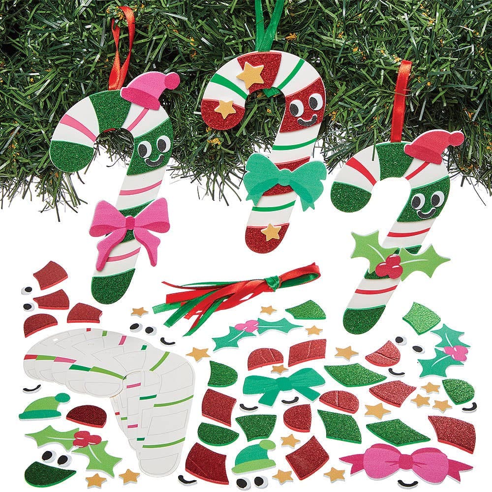 Candy Cane Mix & Match Decoration Kits (Pack of 8)