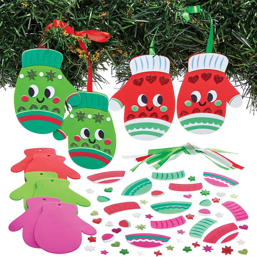 Christmas Mittens Mix & Match Decoration Kits (Pack of 5)