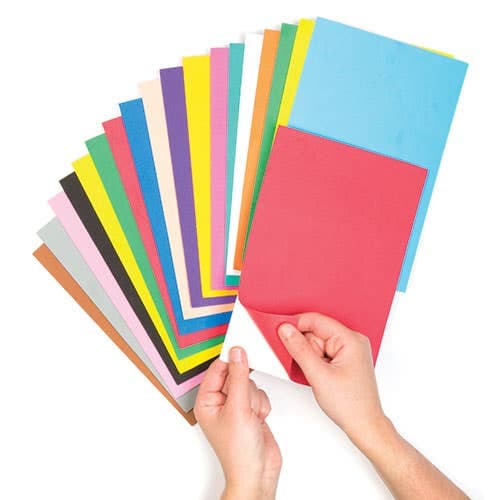 Self-Adhesive Foam Sheets Value Pack (Pack of 20) Assorted Colours, Sheet Size 22cm x 15cm, Craft Supplies