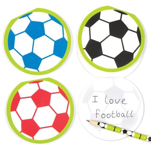 Football Notepads (Pack of 12) Paper & Card 3 assorted colours - Blue, Red & Black