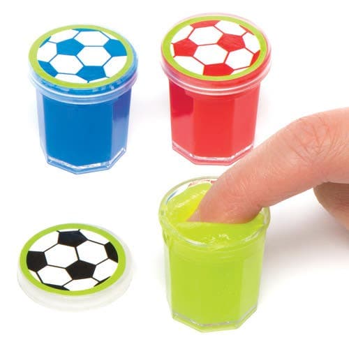 Football Noise Putty (Pack of 12) Soft & Sensory Toys, 3 Assorted Putty Colours - Red, Green & Blue
