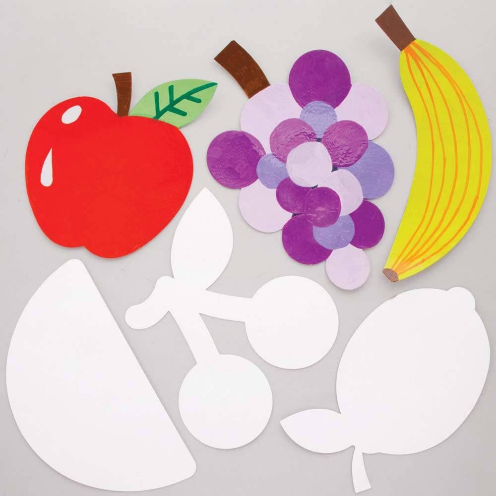 Fruit Card Shapes (Pack of 30) 15 Pre-Cut Fruit-Themed Designs, Decorate Your Own, Craft Blanks & Bases