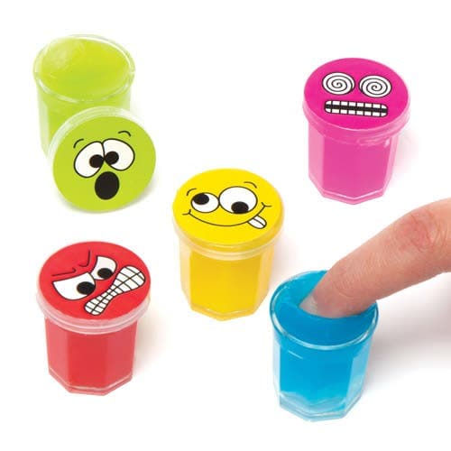 Funky Faces Noise Putty (Pack of 12) Soft & Sensory Toys 6 assorted putty colours - Yellow, Red, Green, Blue, Orange & Pink