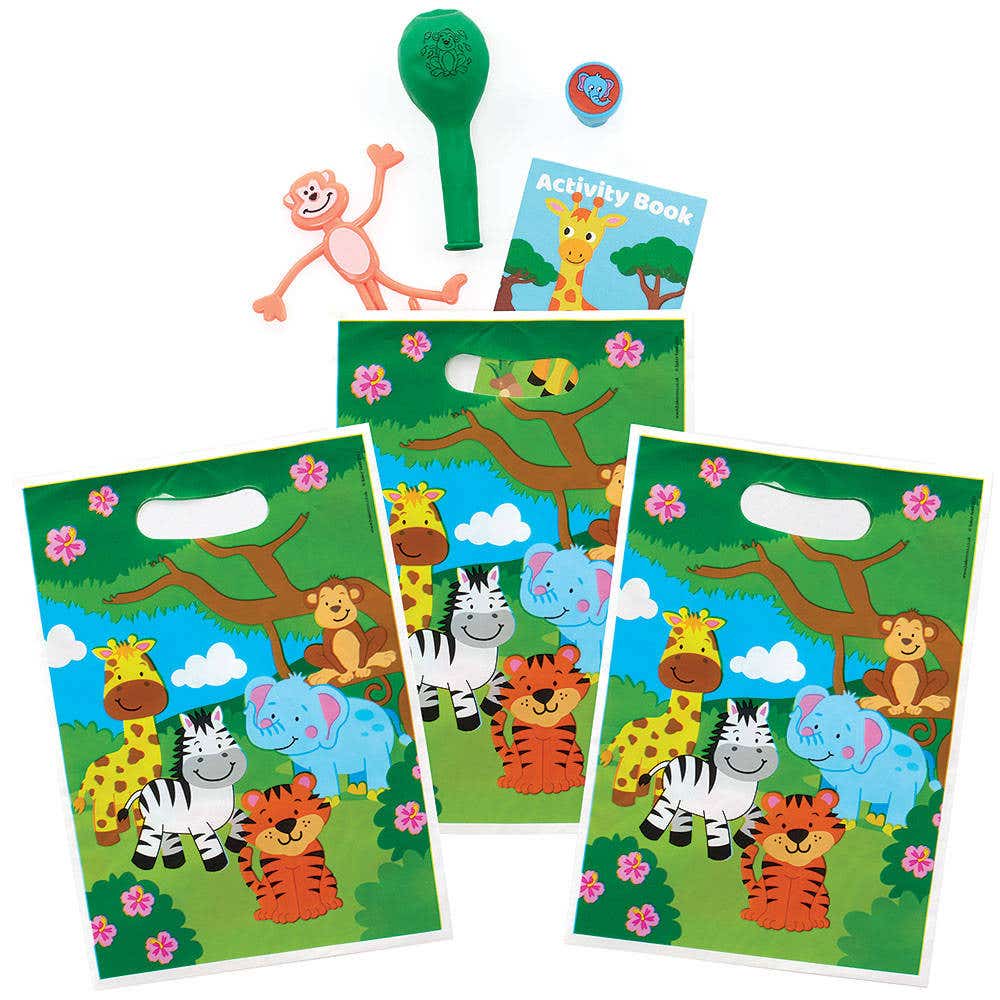 Jungle Chums Party Loot Bags (Pack of 10) Party Bags