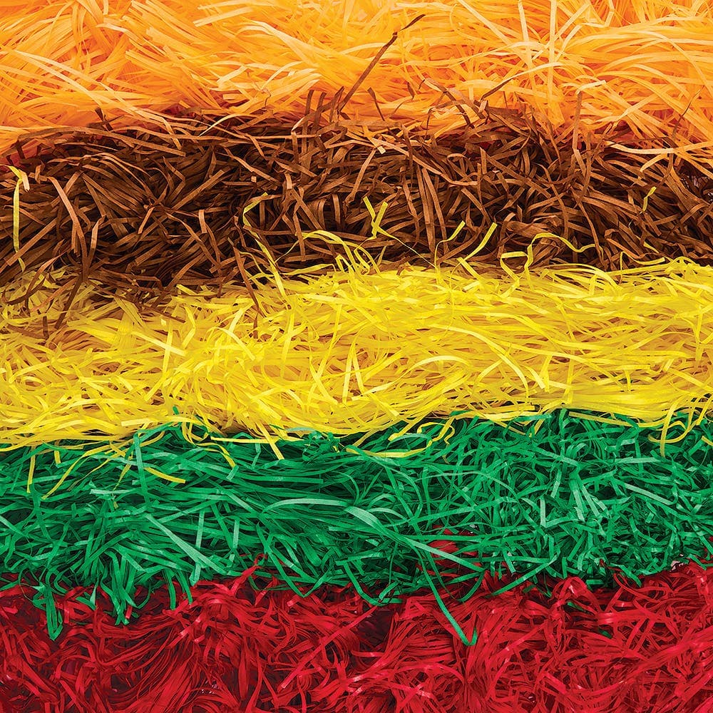 Autumn Shredded Tissue Paper (Per pack) Paper & Card 5 assorted colours - Brown, Orange, Yellow, Green & Red