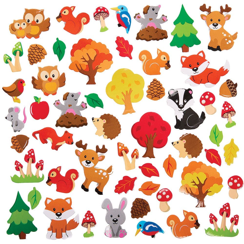 Woodland Animal Foam Stickers (Pack of 100) Stickers