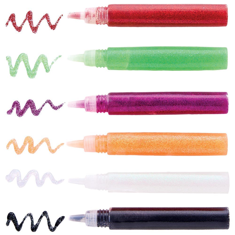 Halloween Glitter Glue Pens Value Tub (Pack of 24) Halloween Craft Supplies 6 assorted Halloween colours - Orange, Green, Purple, Black, White & Red