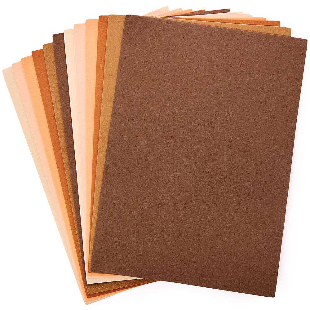 Skin Tone Foam A4 Sheets (Pack of 18) 6 Assorted Skin Toned Colours, Easy Cut, 2mm Thick Foam