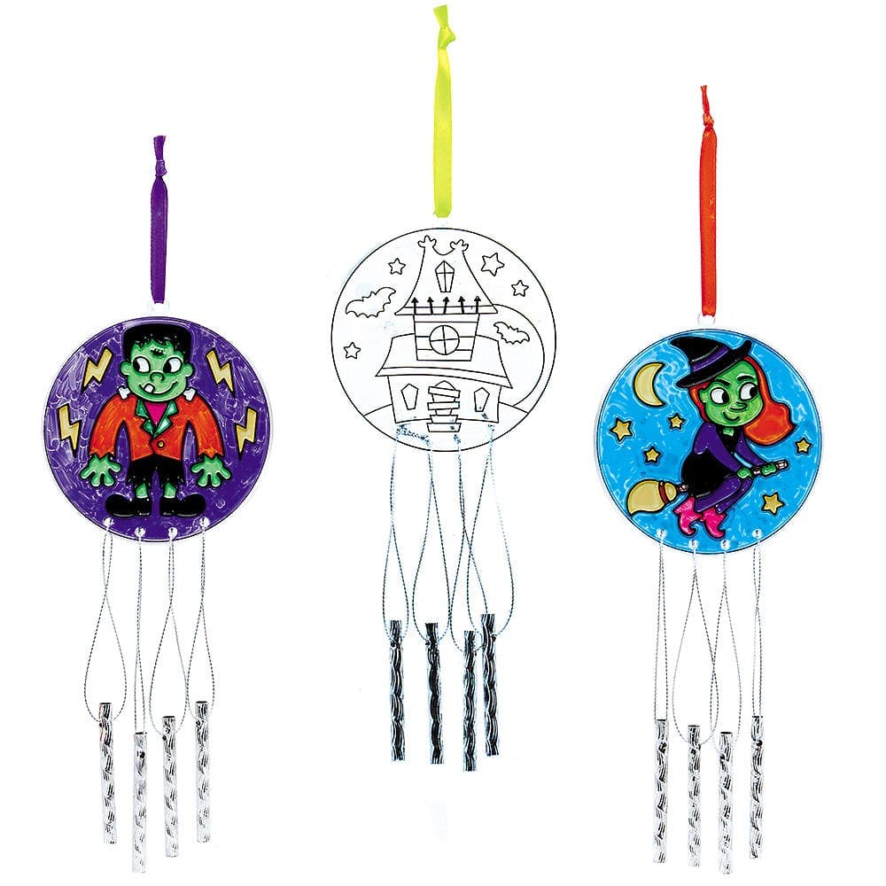 Halloween Suncatcher Windchimes (Pack of 3) Halloween Crafts