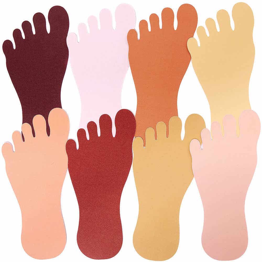 Skin Tone Feet Cut-Outs (Pack of 56) Craft Blanks & Bases 8 assorted skin tone colours