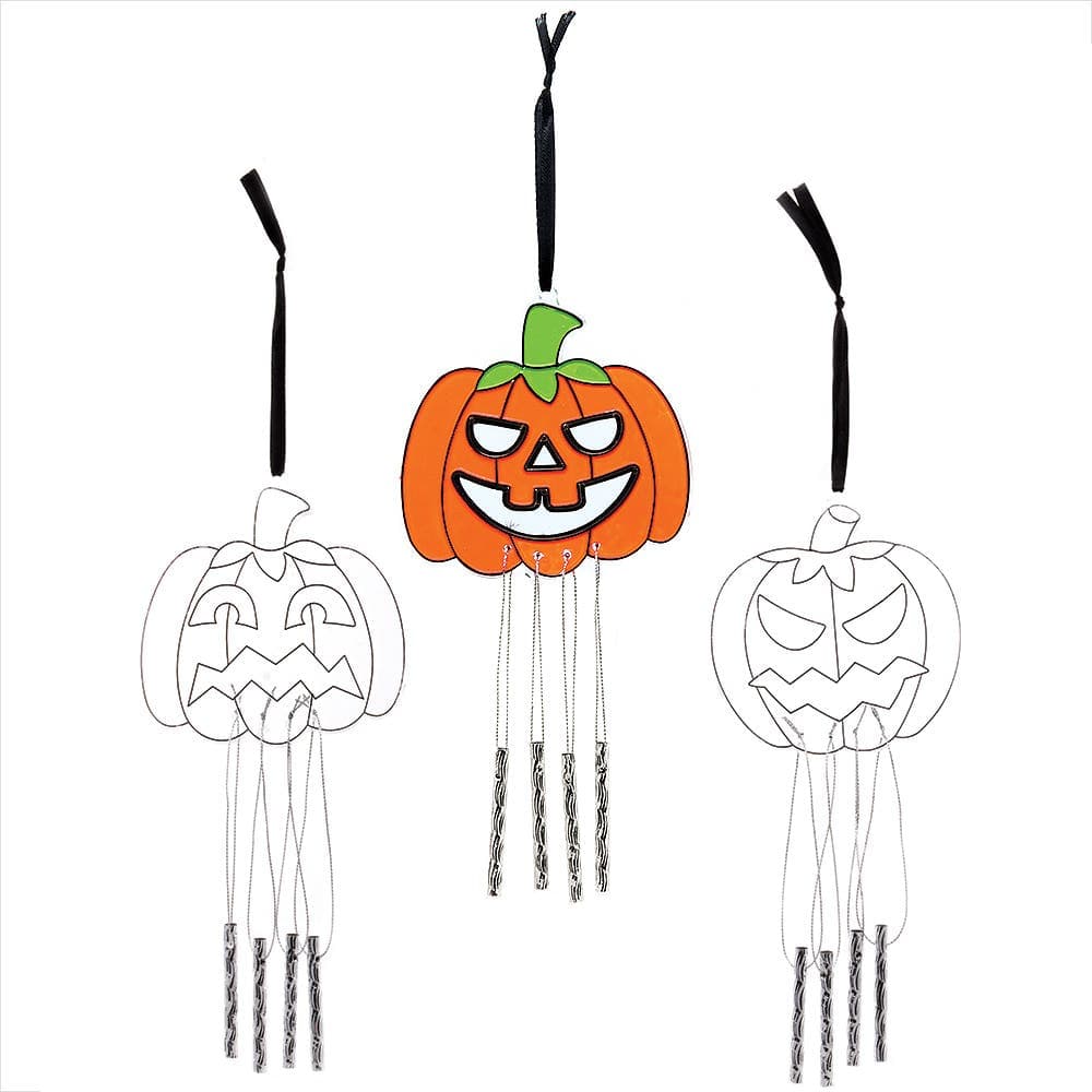 Pumpkin Suncatcher Windchimes (Pack of 3) Halloween Crafts