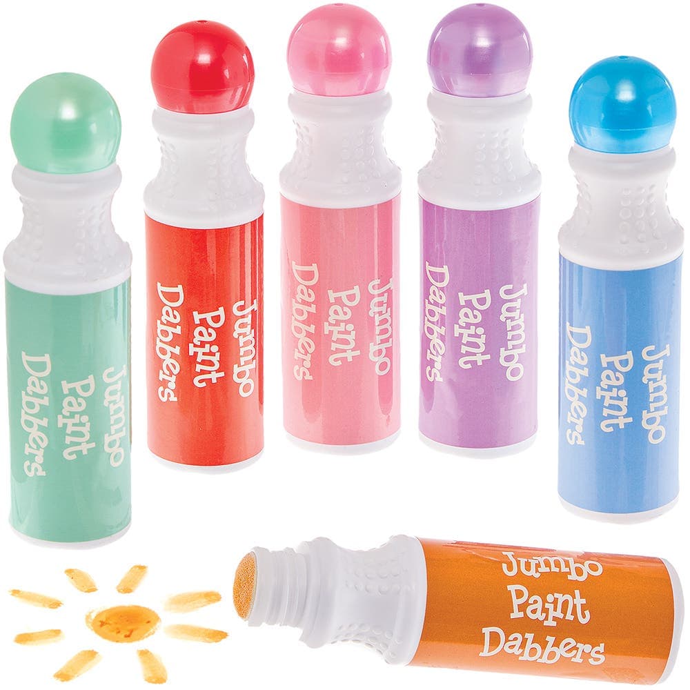 Pearlised Jumbo Paint Markers (Pack of 6) Art Supplies, Art Materials 6 assorted pearlised colours - Red, Orange, Green, Blue, Pink & Purple