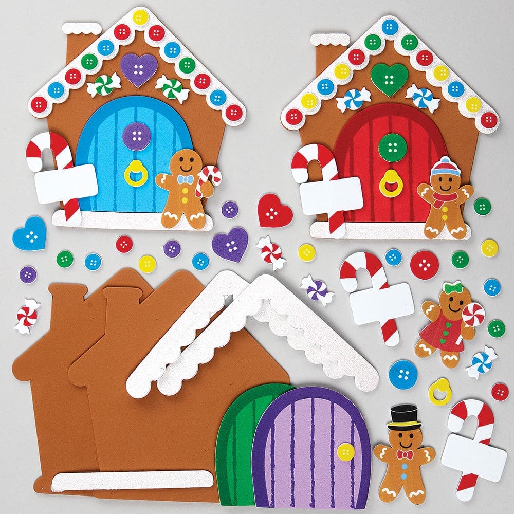 Gingerbread House Fairy Door Kits (Pack of 4) Christmas Crafts