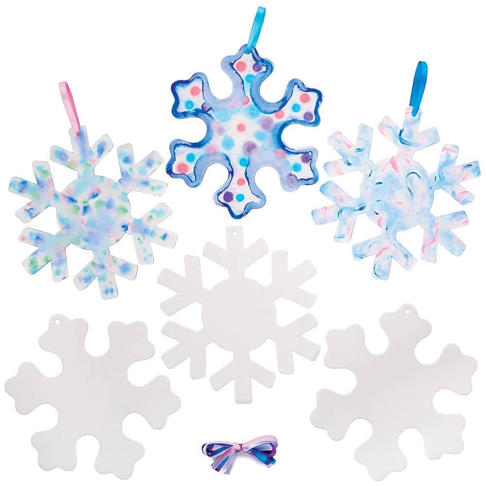 Snowflake Colour Diffusing Paper Shapes (Pack of 30) Christmas Craft Supplies
