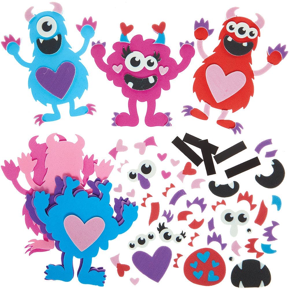 Monster Heart Magnet Kits (Pack of 8) Art Craft Kits