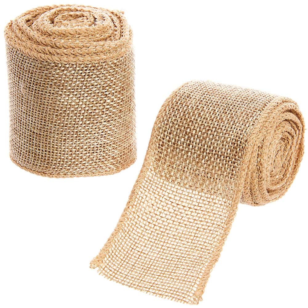 Burlap Hessian Rolls Value Pack (Pack of 2) Burlap Jute Fabric, 2 Assorted Sizes, Cut To Size, Craft Embellishments