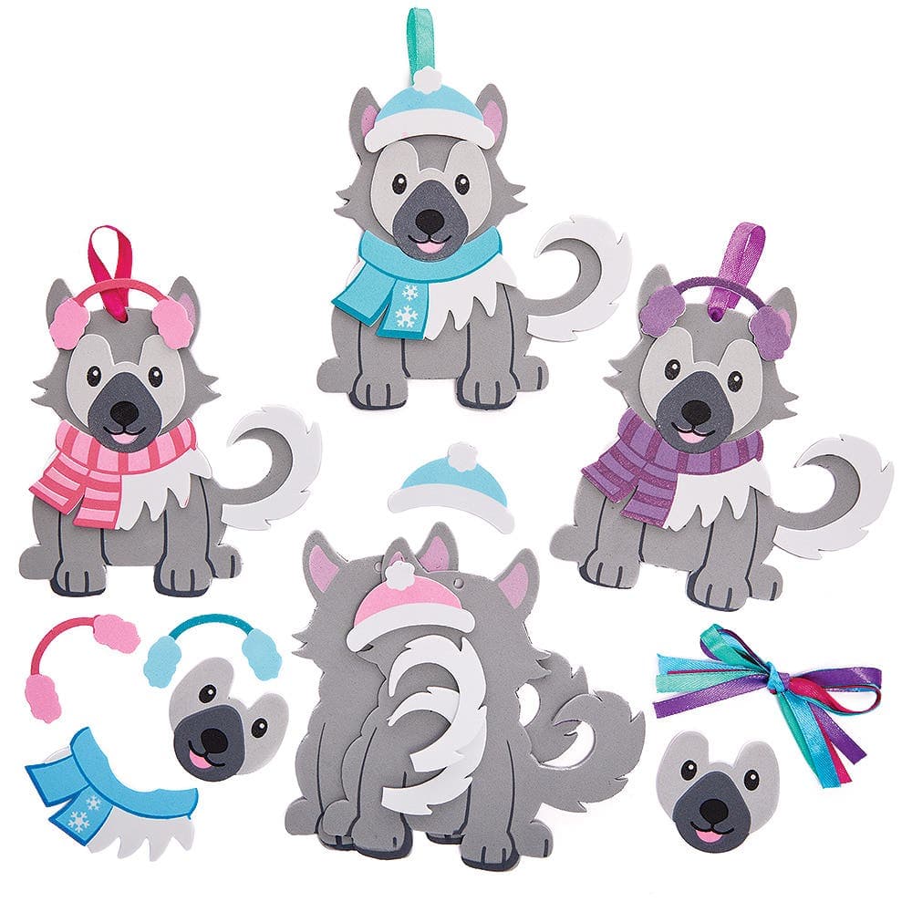 Husky Mix & Match Decoration Kits (Pack of 8) Christmas Crafts