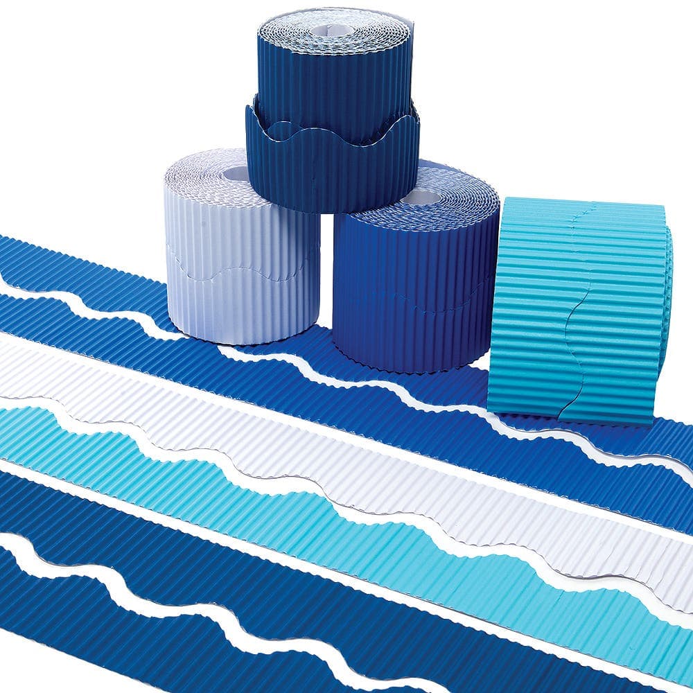 Winter Corrugated Borders Value Pack (Pack of 4) Classroom Craft Supplies, 4 Assorted Colours
