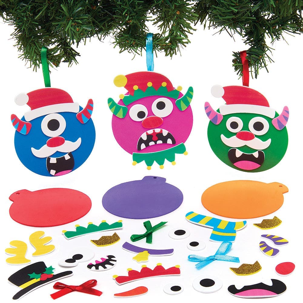 Monster Christmas Bauble Decoration Kits (Pack of 8) Christmas Crafts