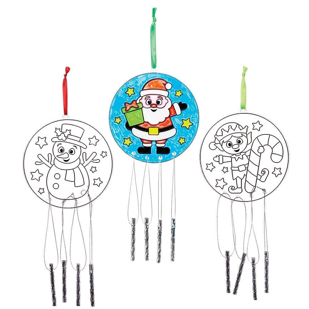 Christmas Suncatcher Windchimes (Pack of 3) Christmas Crafts