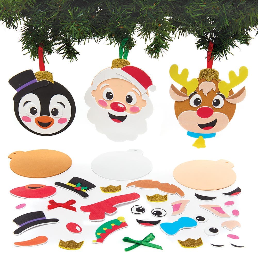 Christmas Character Bauble Decoration Kits (Pack of 8) Christmas Crafts