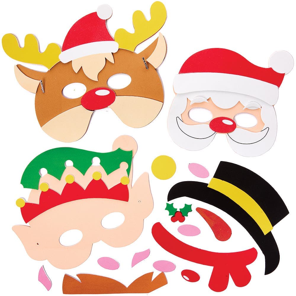 Christmas Foam Mask Kits (Pack of 4) Christmas Crafts
