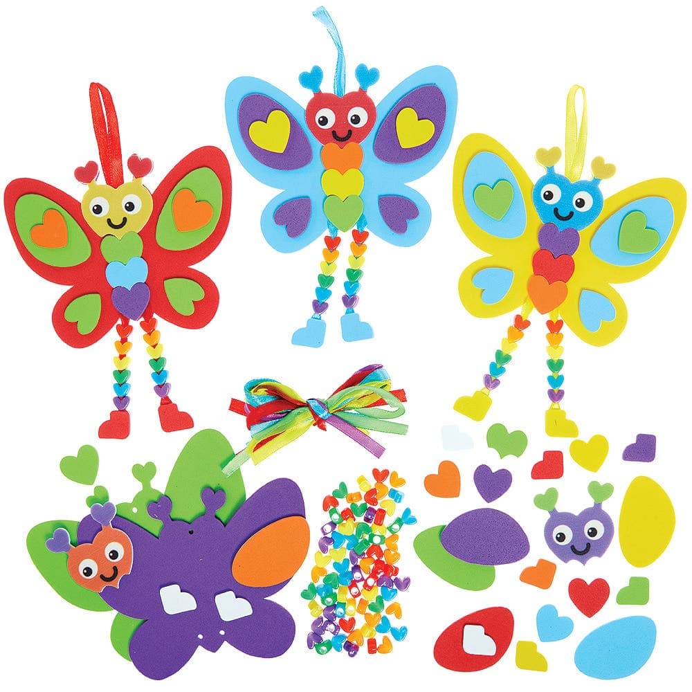 Rainbow Butterfly Heart Decoration Kits (Pack of 5) Decoration Craft Kits