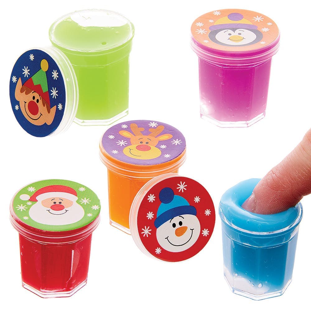 Christmas Chums Noise Putty (Pack of 10) Christmas Toys 5 assorted colours - Purple, Blue, Orange, Green & Red