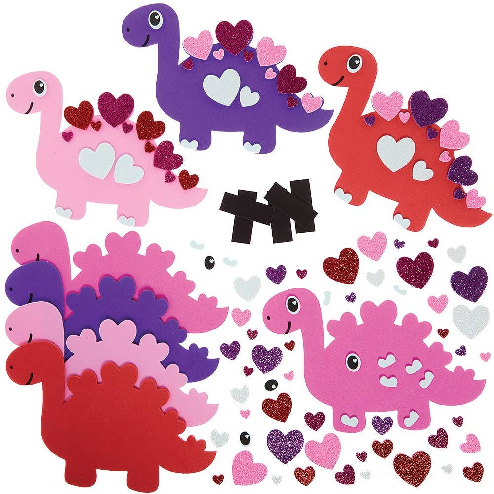 Dinosaur Heart Mix & Match Magnet Kits (Pack of 8) Art Craft Kits